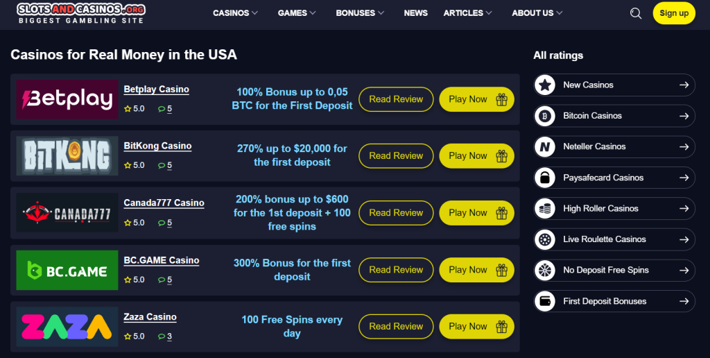 CasinoAndSlots.Org - сайт о казино и азартных играх - Инфосайт об онлайн-казино для американцев