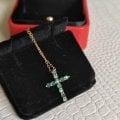 Подвеска крест из серебра с фианитами